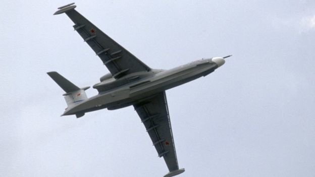 В 1991 году в Ле Бурже был показан советский военный самолет-амфибия А-40, на базе которого был создан гражданский Бе-200 Исторический авиасалон. Фото: Getty Images. Источник: BBC News Русская служба