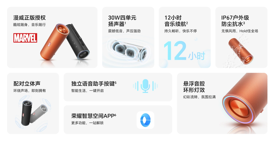 Ключевые особенности Honor Marvel Portable Bluetooth Speaker Pro