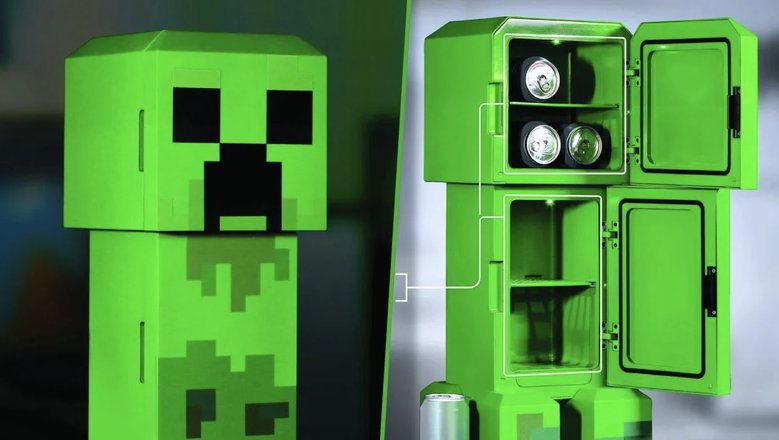 Так выглядит Minecraft-версия игрового холодильника от Microsoft.