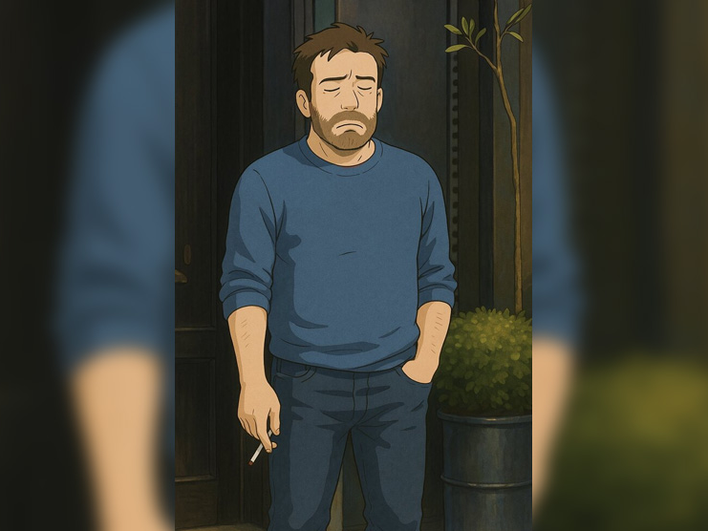 Мем с уставшим Беном Аффлеком в стиле аниме-студии Ghibli Мем с уставшим Беном Аффлеком в стиле аниме-студии Ghibli