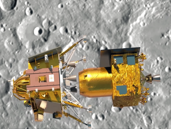 Двигательный модуль отделяется от лунного. Источник: ISRO
