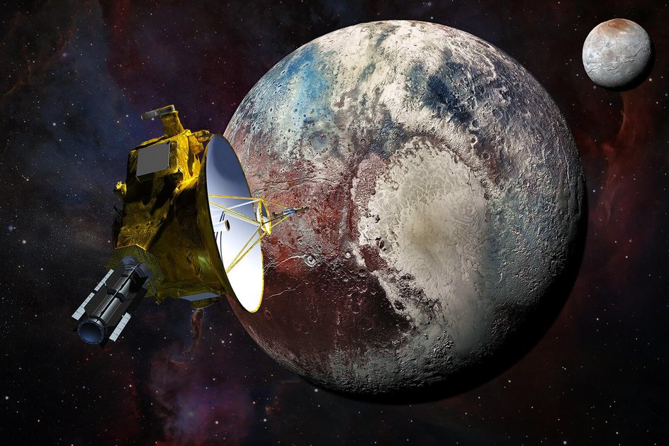 New Horizons вблизи Плутона иллюстрация New Horizons вблизи Плутона иллюстрация