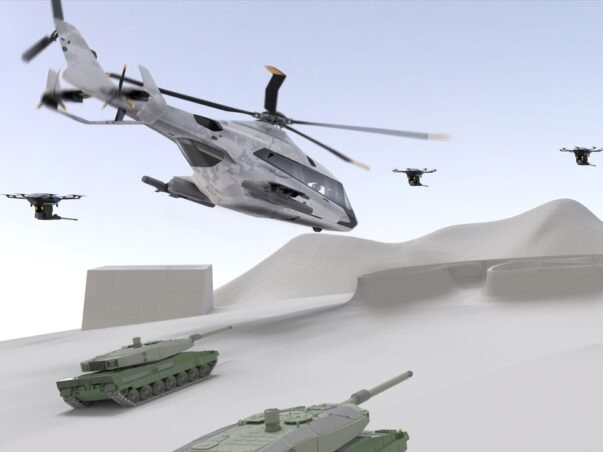 3D изображение вертолета, танков и дронов 3D изображение вертолета, танков и дронов