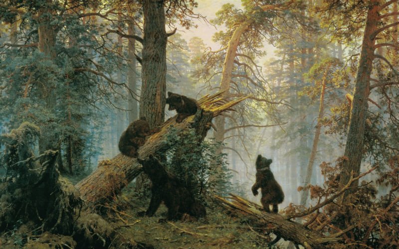 Одна из самых известных картин Ивана Шишкина - &quot;Утро в сосновом лесу&quot;