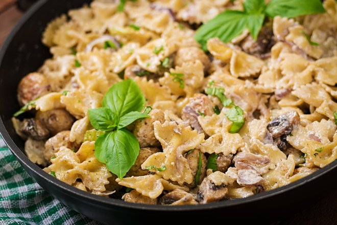 Паста с курицей и грибами Паста с курицей и грибами