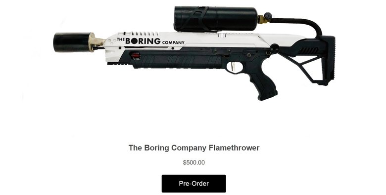 С сайта boringcompany.com/flamethrower