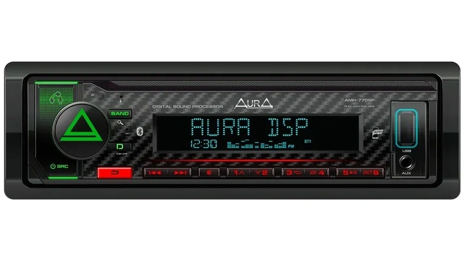 Автомагнитола типоразмера 1 DIN фирмы AurA модели AMH-77DSP