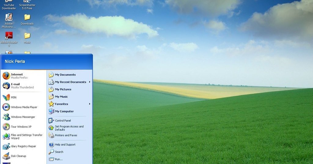 Поле windows xp где находится