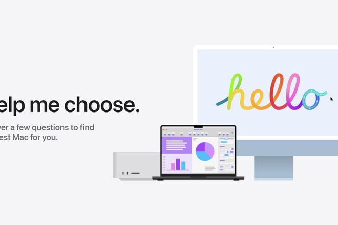 Сайт для выбора модели Mac