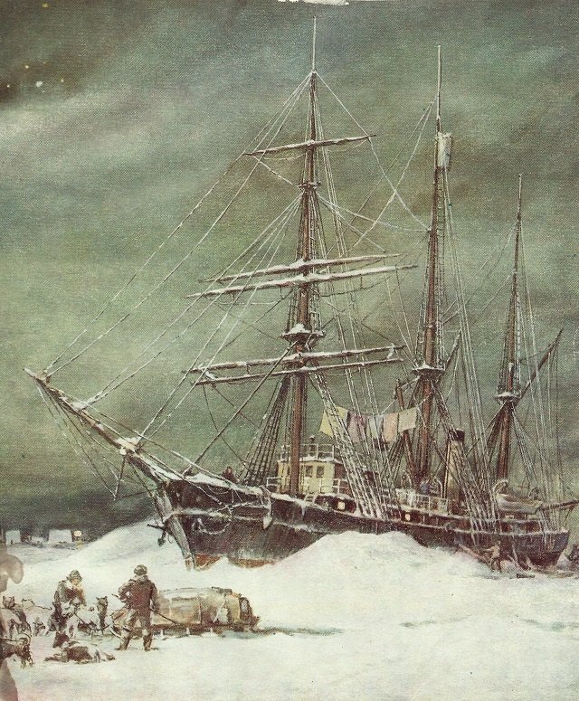 Шхуна «Заря» во льдах. Фото: Wikimedia / Участник Русской полярной экспедиции