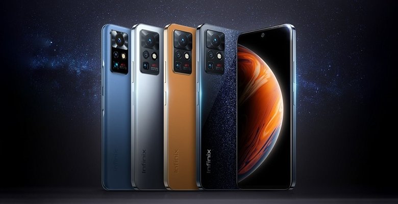 На фото представлена все линейка Infinix Zero X, но в России будет доступна только Pro-версия в двух цветах: Черный Космос и Мерцающее Серебро. Источник: Infinix 