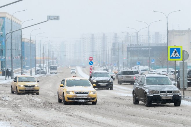 Такси в Москве зимой