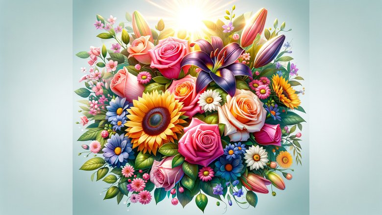 Открытка с цветами на День матери