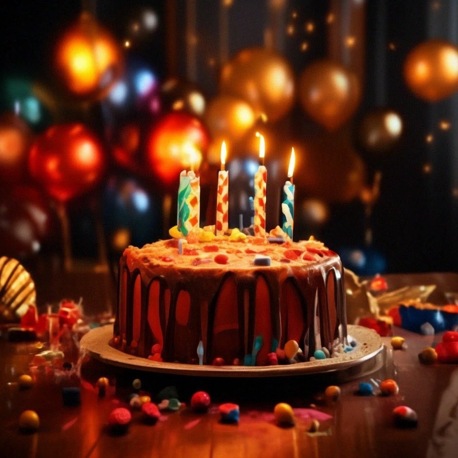 Торт на день рождения со свечками