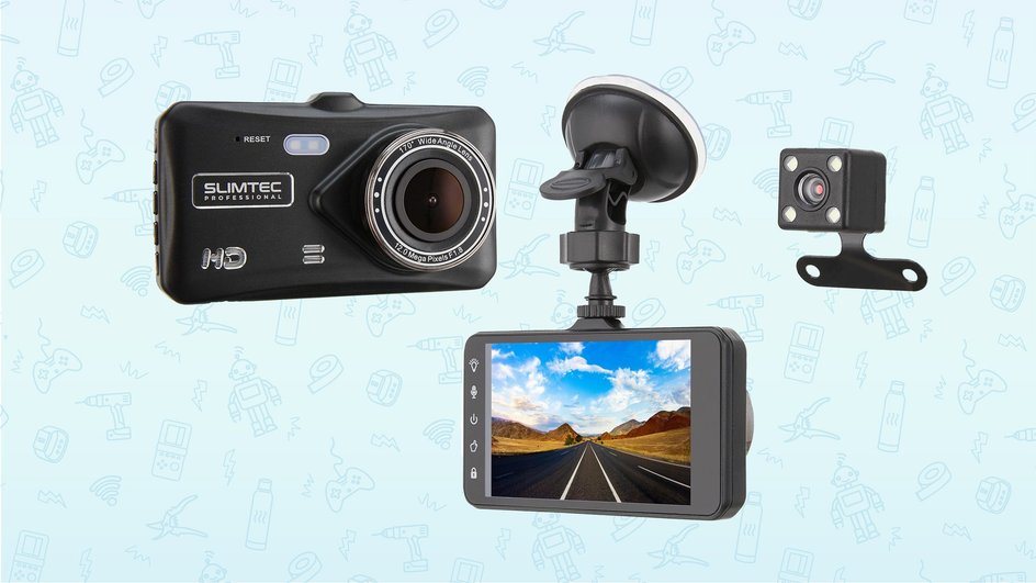 Дешевый видеорегистратор от Slimtec с двумя камерами и широким углом обзора