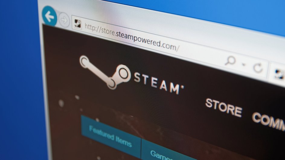 Вкладка сервиса Steam в браузере, где горит главная страница и иконка сервиса