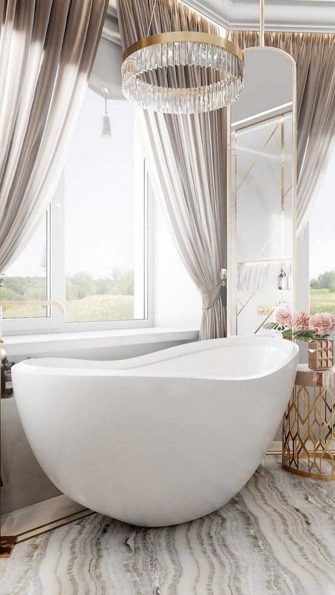 Отдельностоящая ванна: советы по выбору и 98 потрясающих фото в интерьере
