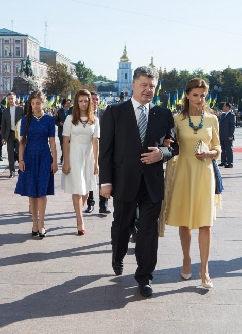 Президент Украины Петр Порошенко с супругой Мариной и детьми