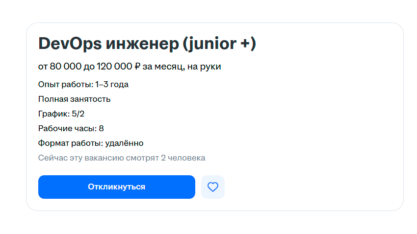 Скриншот вакансии на HH.ru Скриншот вакансии на HH.ru