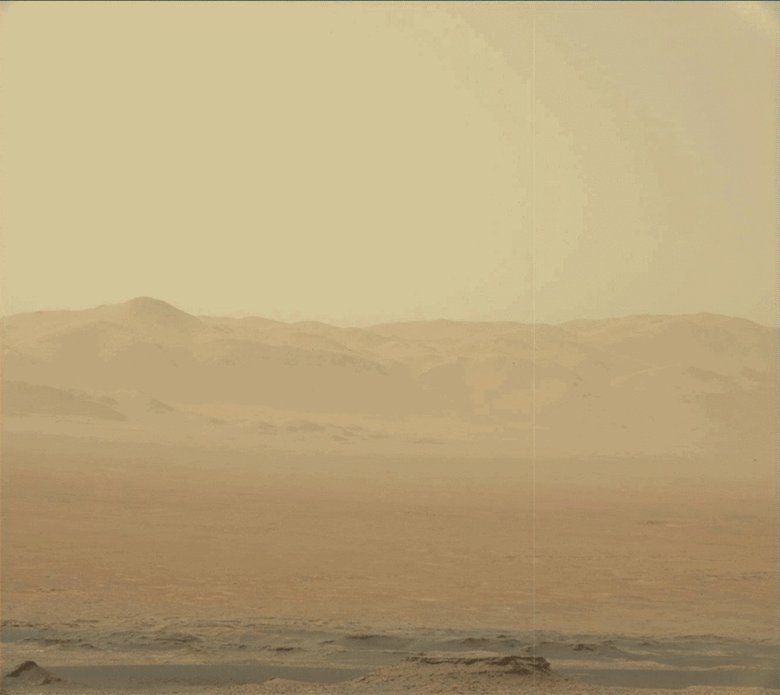В 2018 году марсоход Curiosity сфотографировал дымку, вызванную массивной пыльной бурей / Фото: NASA