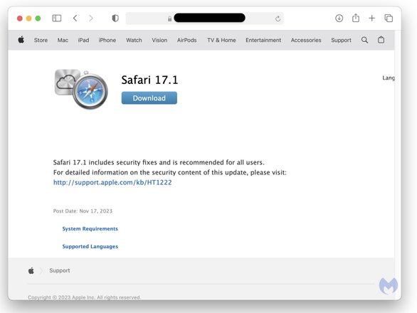 Пользователей Safari это тоже касается.