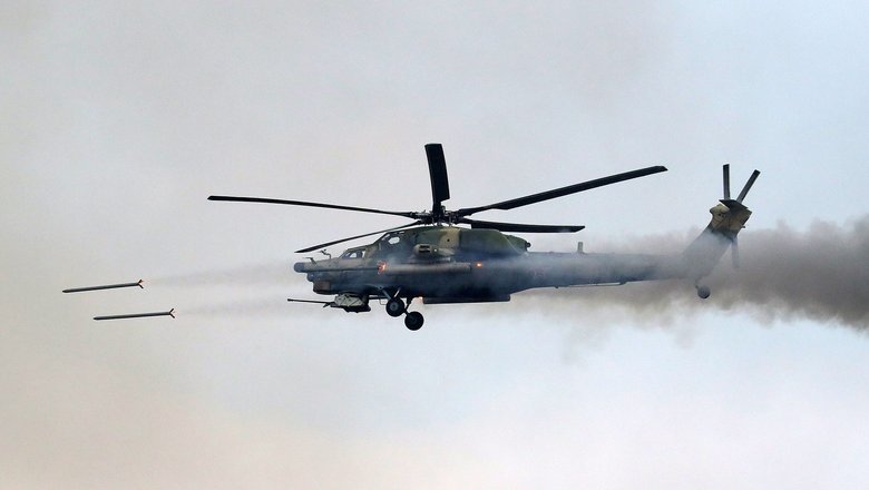Вертолет Ми-28 «Ночной охотник» в рамках совместных российско-белорусских стратегических учений