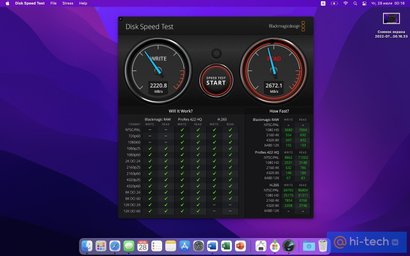 Скорость SSD на MacBook Air M1 и M2