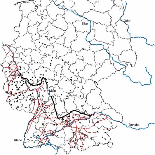 Карта дорог и границ Древнего Рима