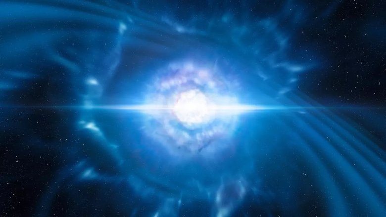 Слияние двух нейтронных звезд, которое могло образовать гипермассивную нейтронную звезду. Фото: ESO/L Calcada/M Kornmesser