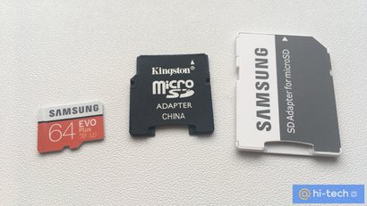 Слева направо: Micro SD, Mini SD, SD / Переключатель Lock на карте Samsung