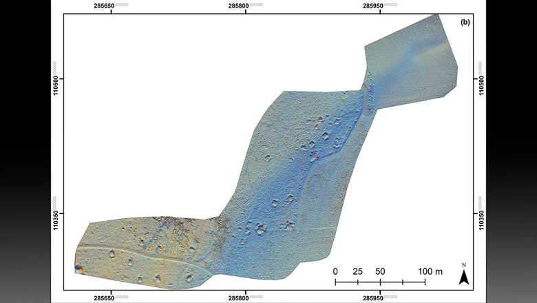 Место битвы с изображением LiDAR.