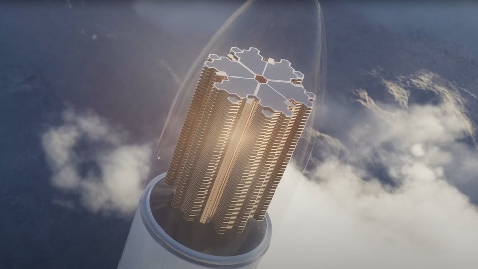 Компоновка спутников Meridian Space художественное изображение Компоновка спутников Meridian Space художественное изображение