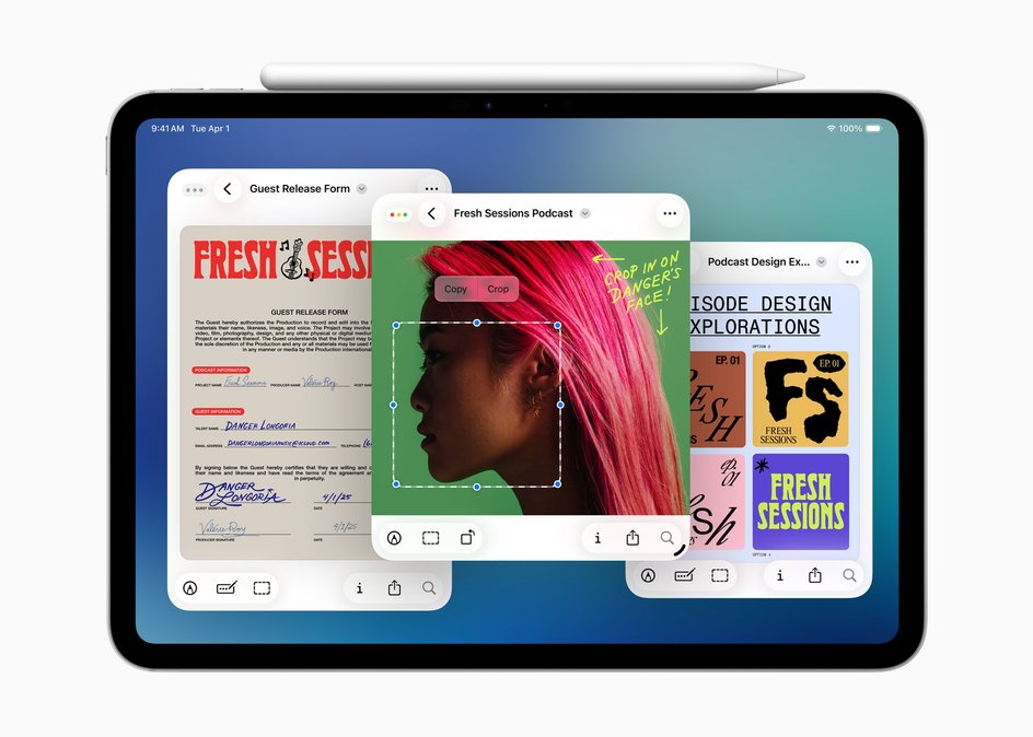 много окон в iPadOS 26 скриншот много окон в iPadOS 26 скриншот