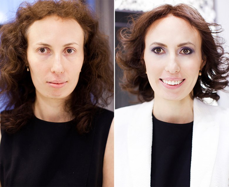 Ирина до и после работы стилистов