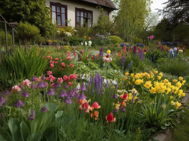 karakat_a_flower_bed_with_spring_flowers_in_the_country_or_near_3ddf2ce1-aa39-4acd-9bd8-70c8d1215fa0.png
