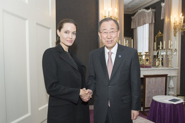 Анджелина Джоли встретилась с Генеральным секретарем ООН Пан Ги Муном