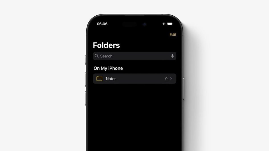 Опустевшее приложение «Заметки» после обновления до iOS 18.2. Источник: 9To5Mac