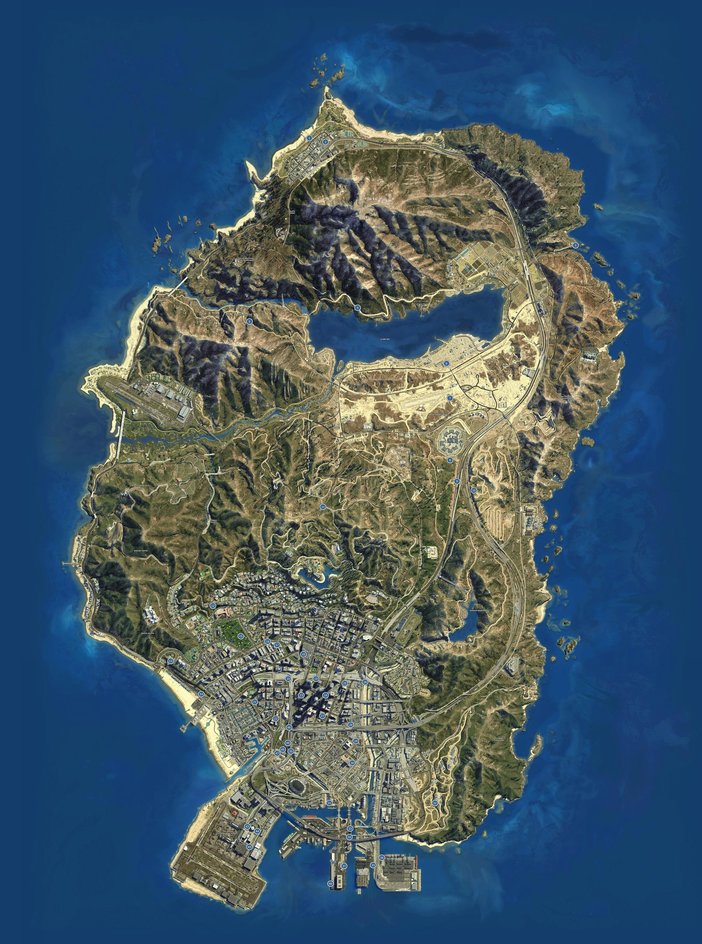 Карта GTA V, игры в открытом мире