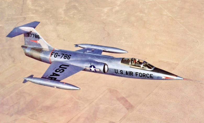F-104 Starfighter во время тестовых полётов