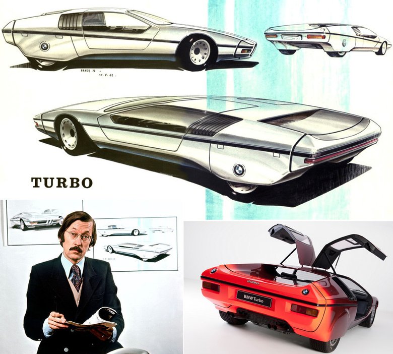 Поль Брак и его знаменитое детище концептуальный BMW Turbo, ставший основой для будущего BMW M1 (E26)