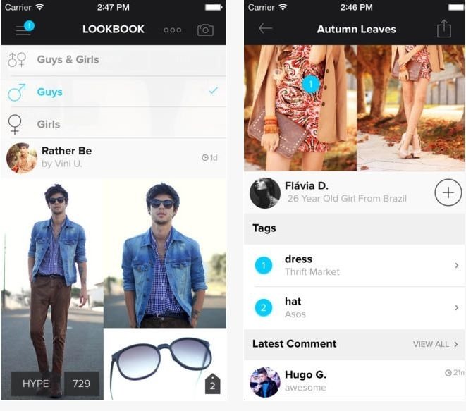 LOOKBOOK — приложение к одноименному порталу. Его наполняют образы модников и модниц со всего мира