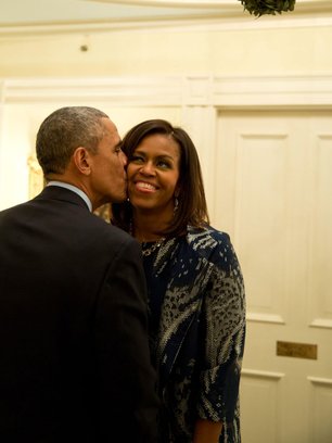 Slide image for gallery: 13314 | Мишель Обама и Барак Обама. Фото: legion-media.ru