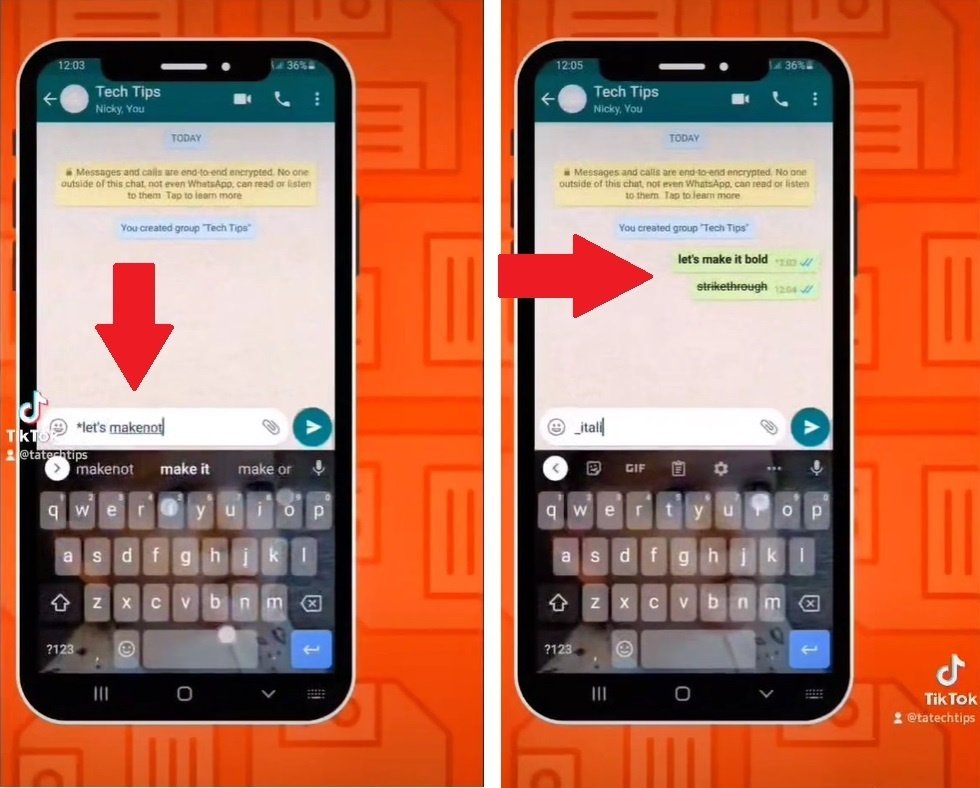 Как в WhatsApp сделать текст зачеркнутым, жирным или курсивом