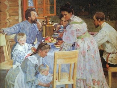 Slide image for gallery: 2968 | Комментарий lady.mail.ru: Борис Кустодиев «На террасе», 1906 год