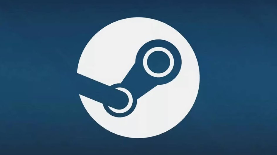 Логотип Steam на синем фоне