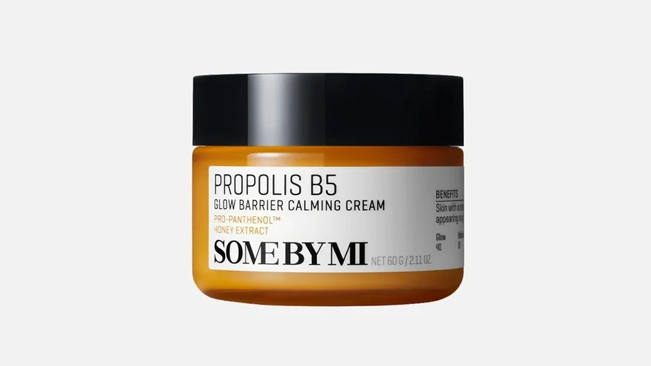 Корейский успокаивающий крем для лица фирмы SOME BY MI серия PROPOLIS B5 GLOW BARRIER CALMING