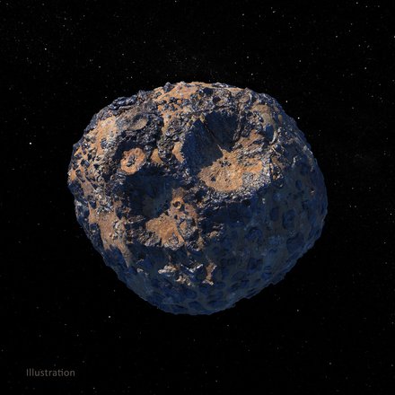Рендер астероида «Психея». Фото: NASA