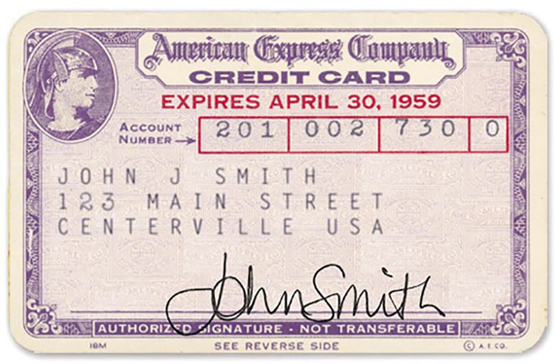 Первая кредитная карта в истории — American Express, 1958 год. / Фото – Chargeback