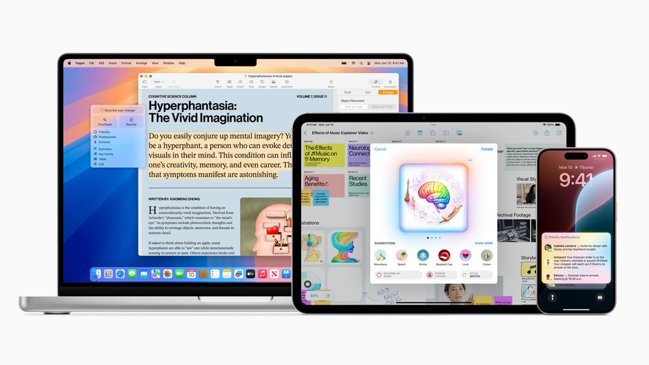 Apple Intelligence на разных устройствах Apple Apple Intelligence на разных устройствах Apple