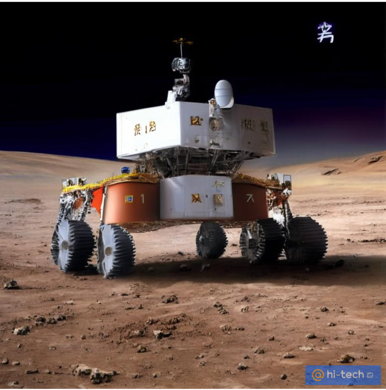 Изображение, сгенерированное нейросетью Kandinsky 2.1 по запросу «китайский марсоход Zhurong», сформулированному редакцией Hi-Tech Mail.ru